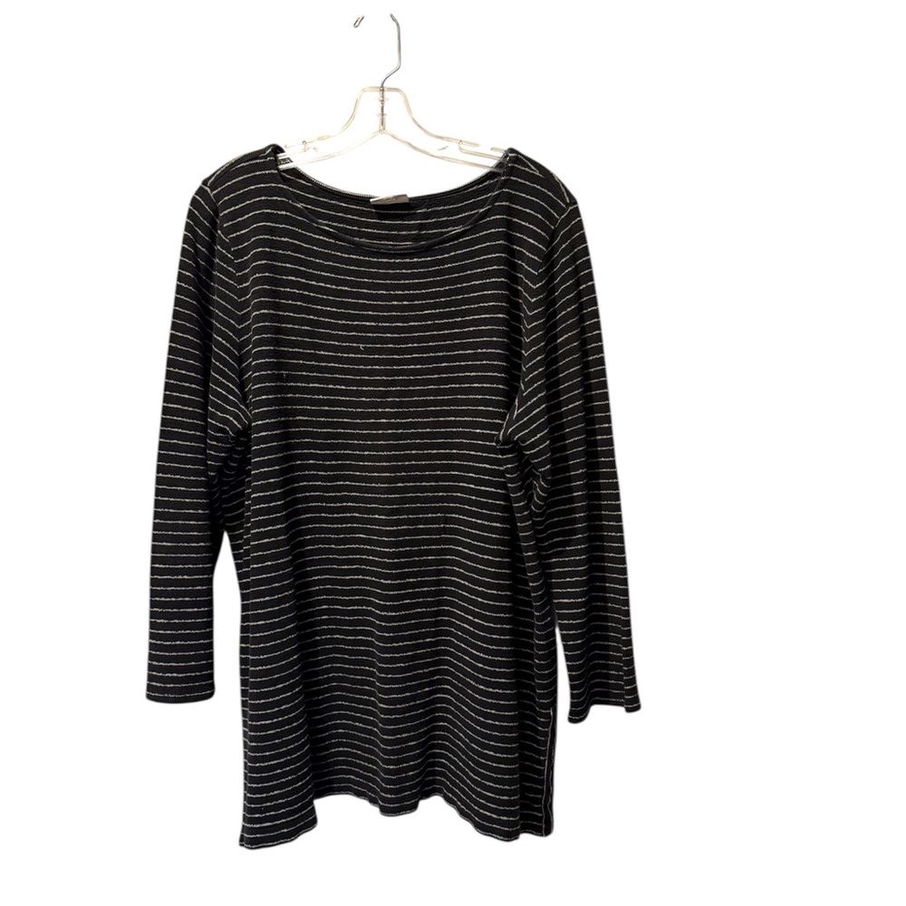 J.Jill Black and White Striped Top